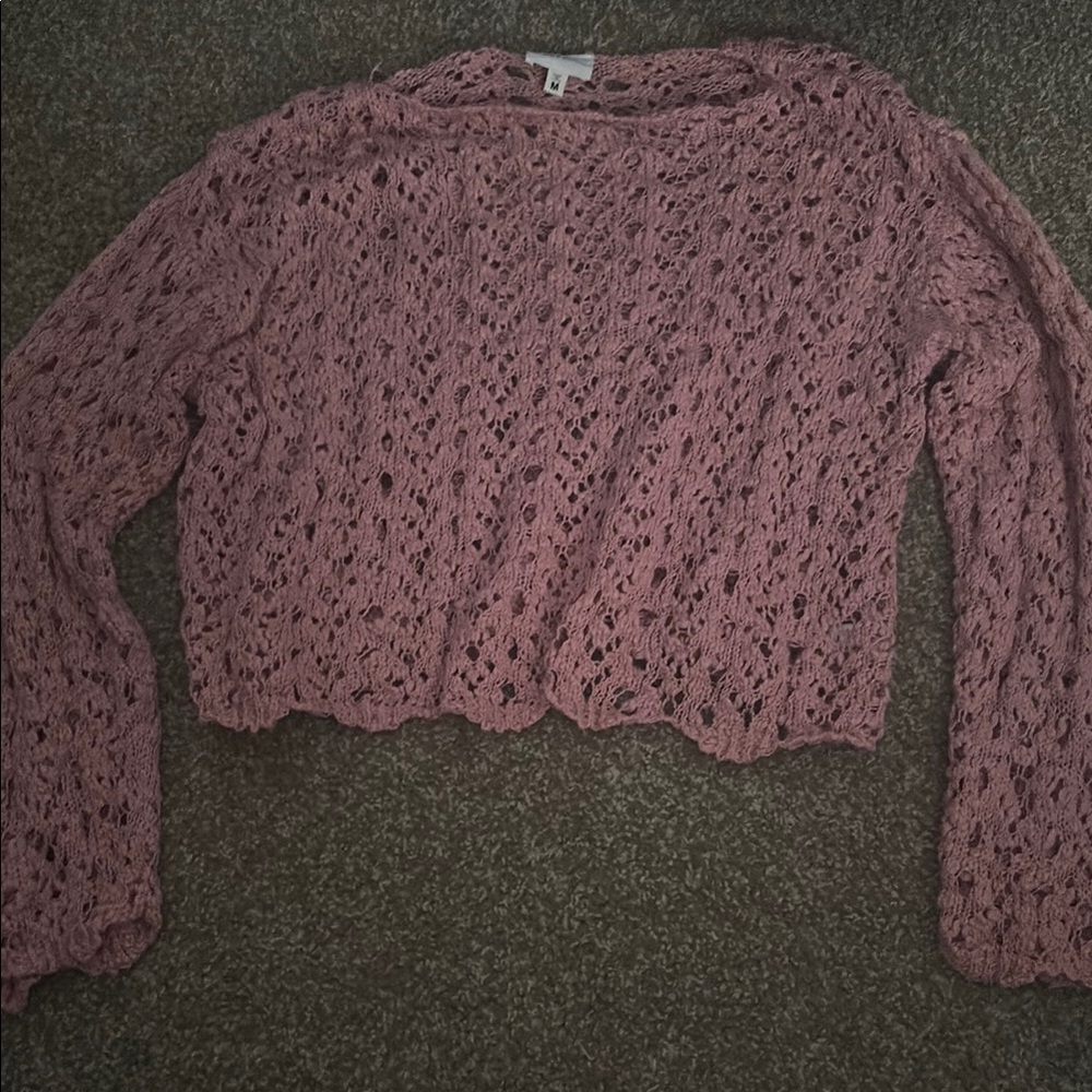 Pink Crochet Women's Sweater